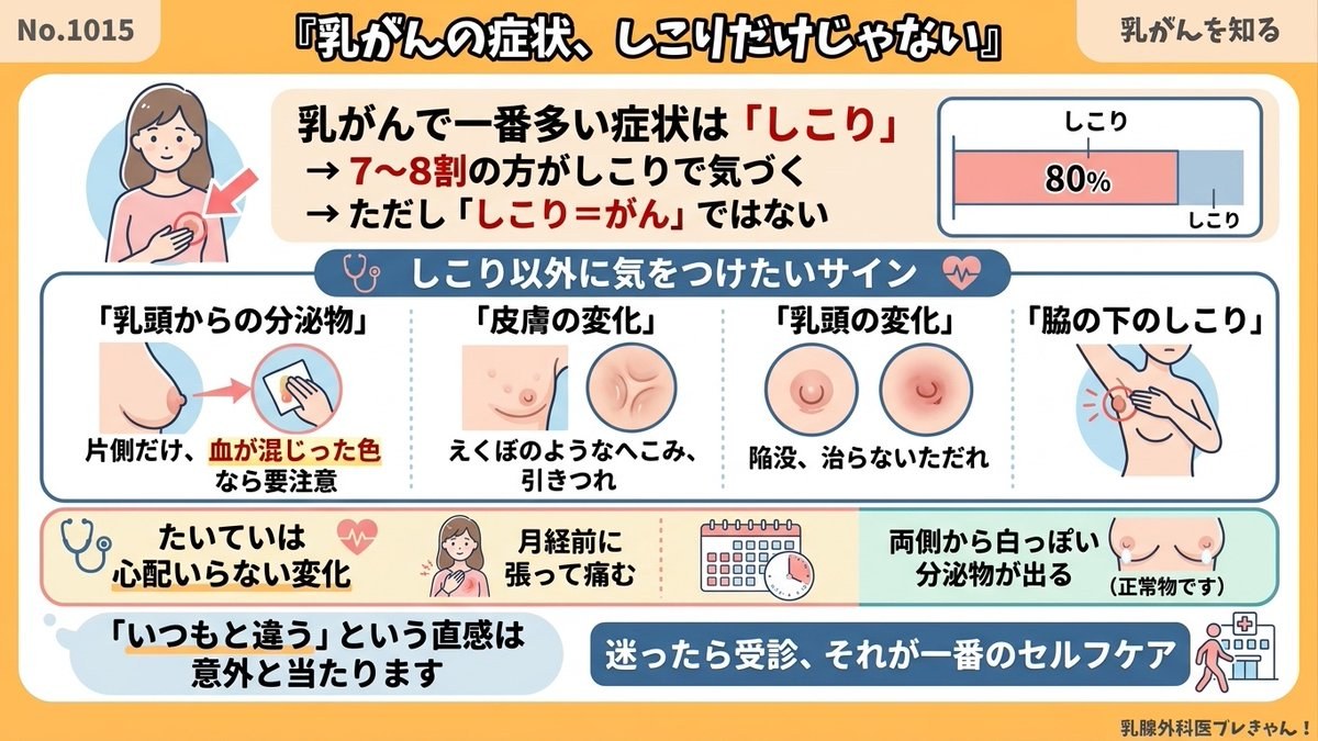 乳がんの症状、しこりだけじゃない