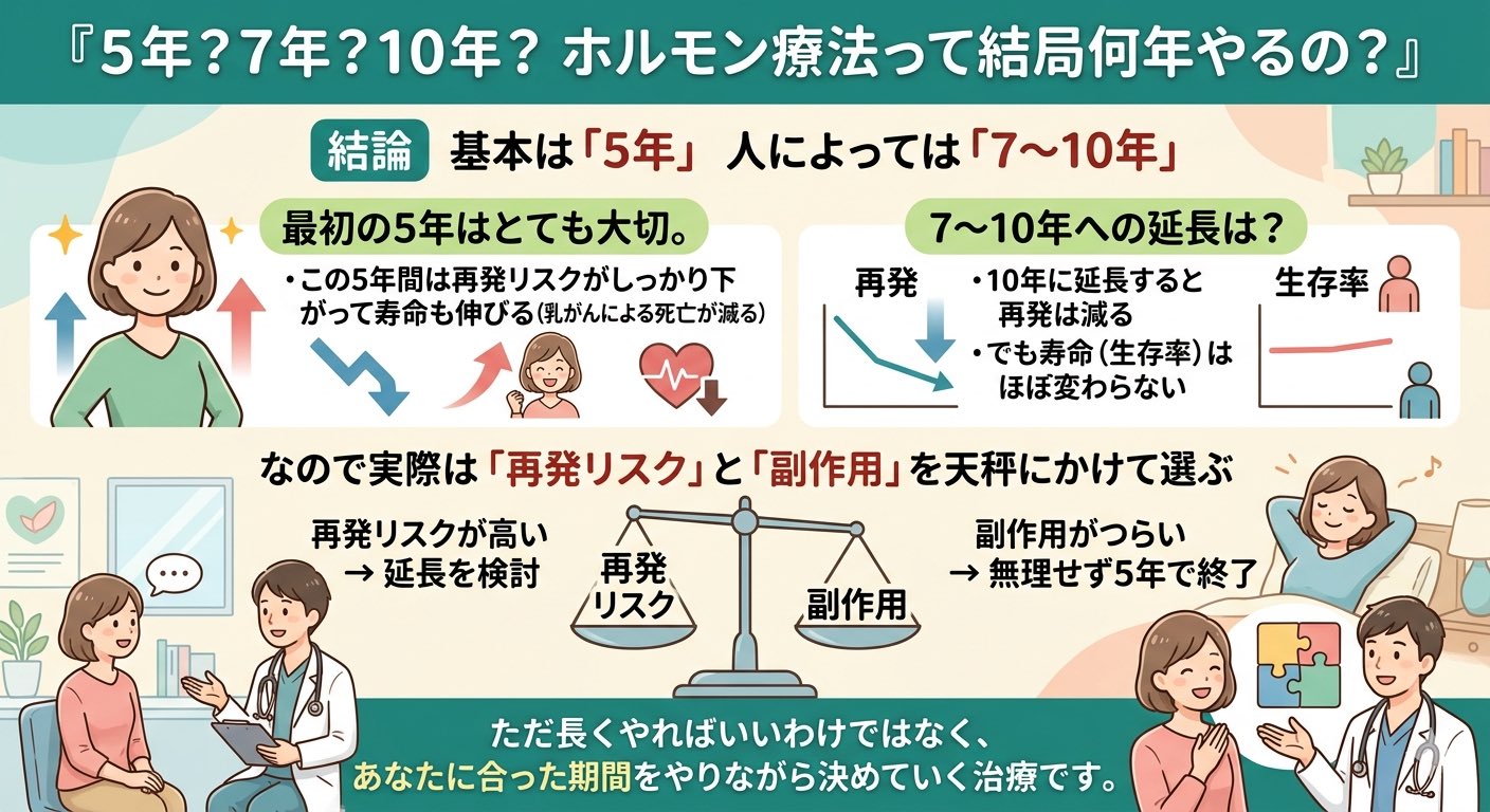 5年？7年？10年？ホルモン療法って結局何年やるの？