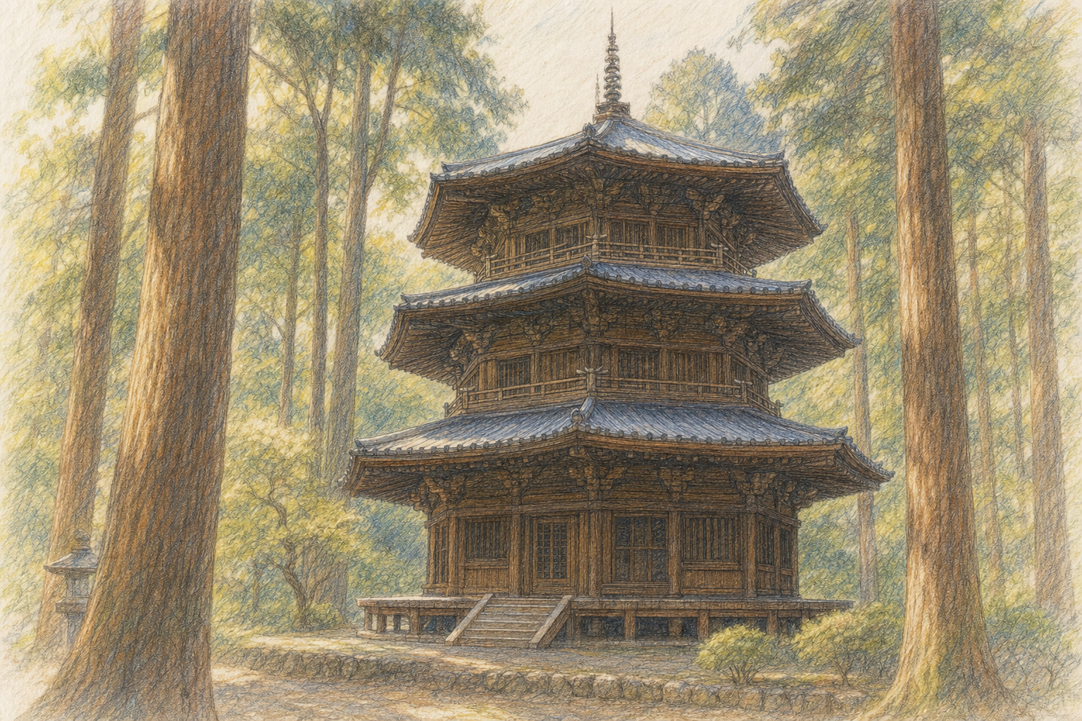 国宝・安楽寺八角三重塔